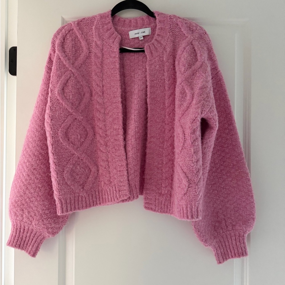 John + Jenn Pink Textured Cardigan
